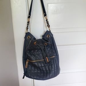 Makowsky Black Bucket Tote
